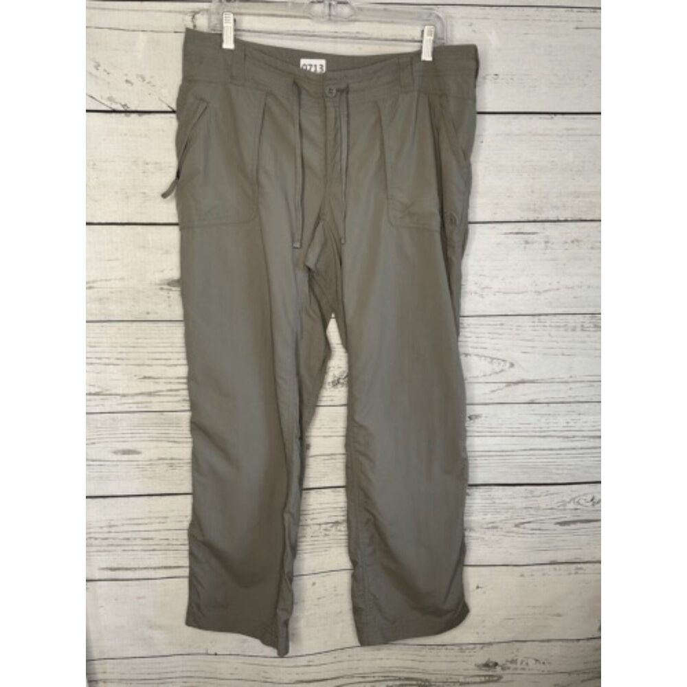 The North Face Straight Pants Womens Size 12 Gray 100% Nylon Drawstring Hiking